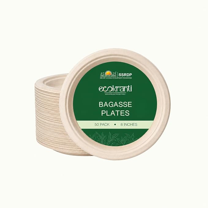 EcoKranti Bagasse Disposable Plates