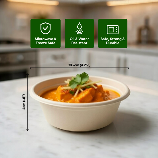 EcoKranti Bagasse Disposable Bowls(180ml)