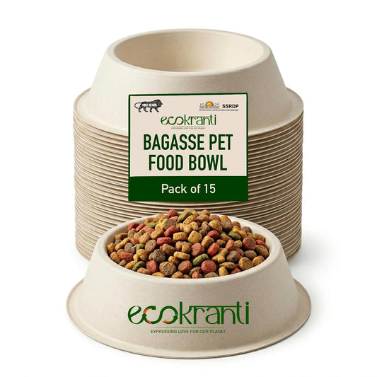 EcoKranti Bagasse Pet Food Bowls
