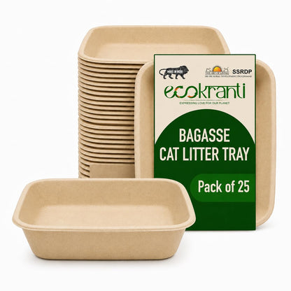 EcoKranti Bagasse Cat Litter Tray