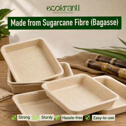EcoKranti Bagasse Cat Litter Tray