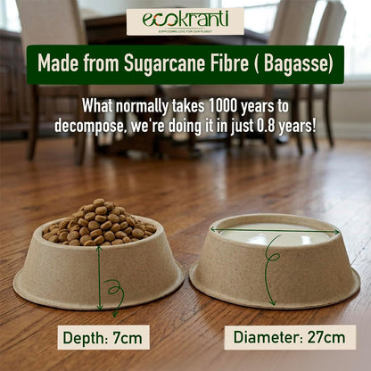 EcoKranti Bagasse Pet Food Bowls