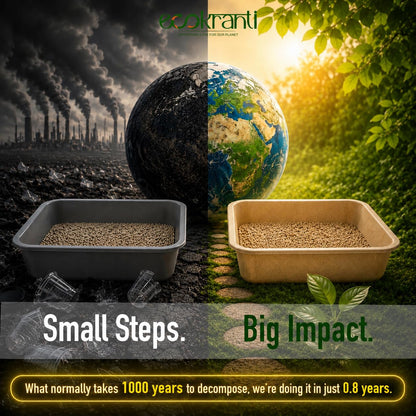 EcoKranti Bagasse Cat Litter Tray