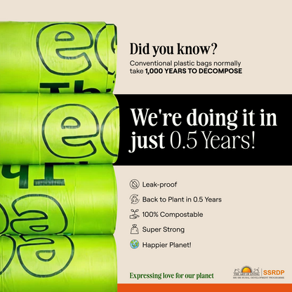 EcoKranti Compostable Poop Bags - Pack of 8