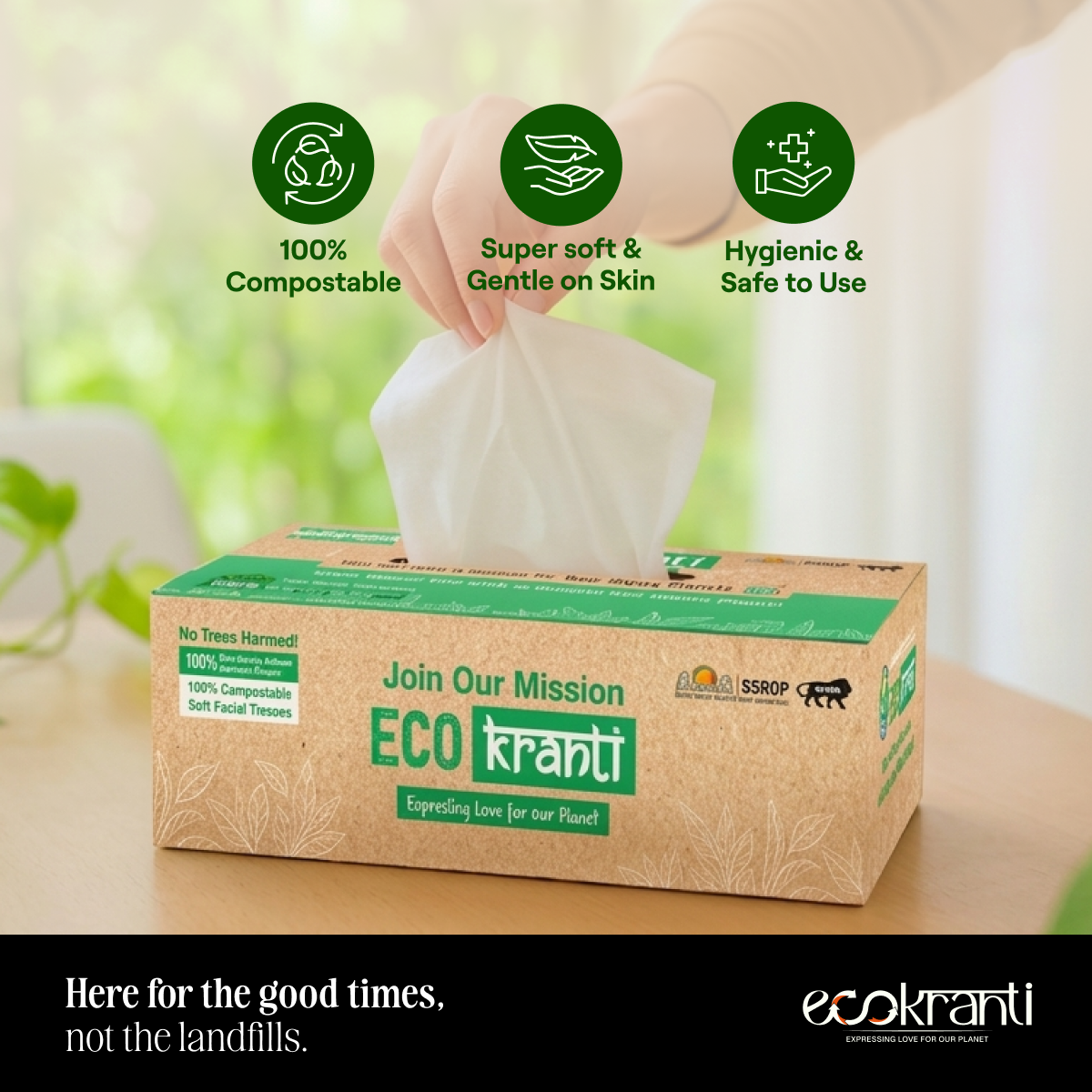 EcoKranti Bagasse Facial Tissue
