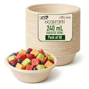EcoKranti Bagasse Disposable Bowls