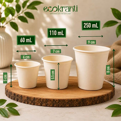 EcoKranti Bagasse Disposable Cups