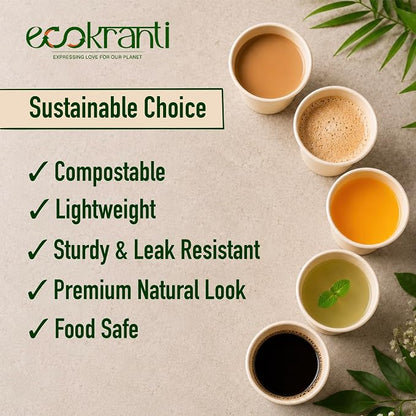 EcoKranti Bagasse Disposable Cups