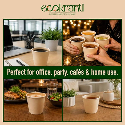 EcoKranti Bagasse Disposable Cups