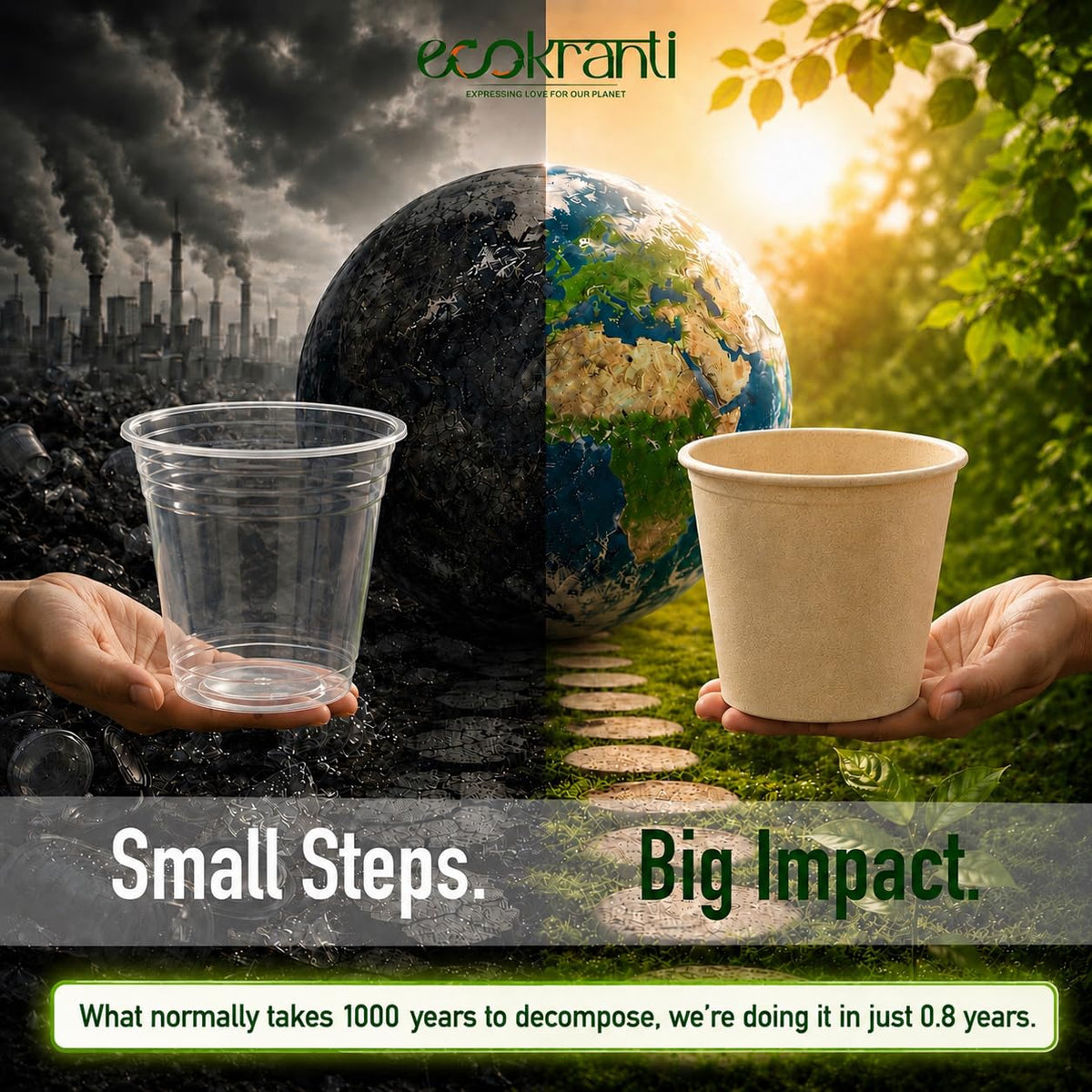 EcoKranti Bagasse Disposable Cups