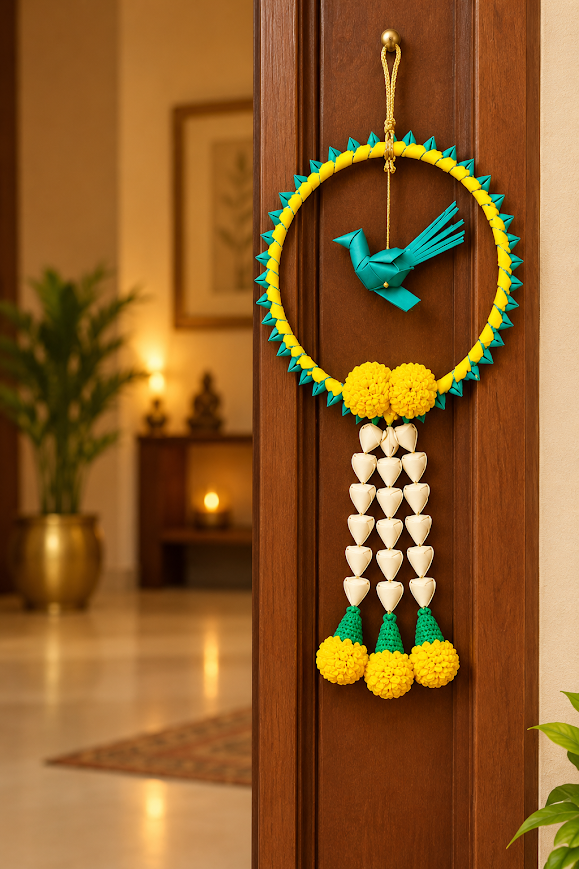 Handcrafted Subh Aangan Toran (Single Round Bird)